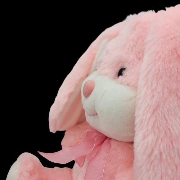Midwood Brands Bunny Rabbit 16" Pink Stuffed Animal Long Ears Bow Easter - Picture 2 of 8